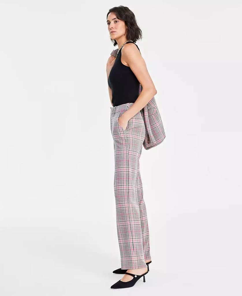 On 34th Women's Plaid High Rise Wide-Leg Trousers, Created for Macy's 2