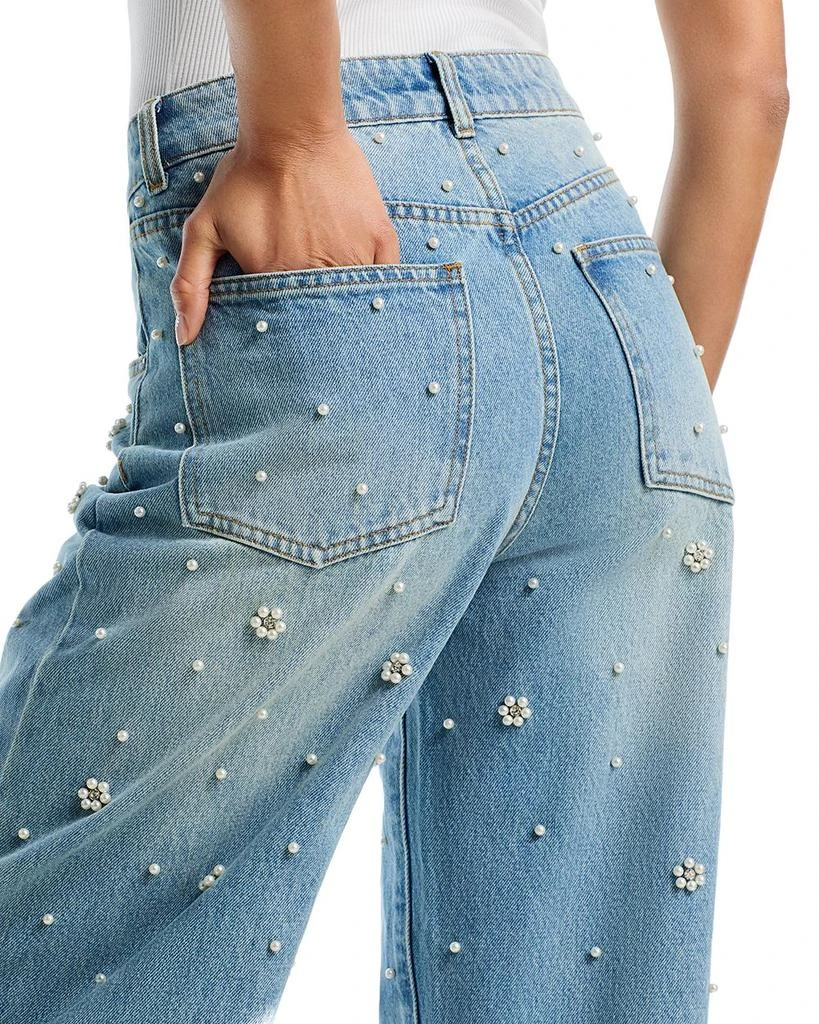 Steve Madden Fianna Embellished High Rise Barrel Jeans in Coastal Blue 5