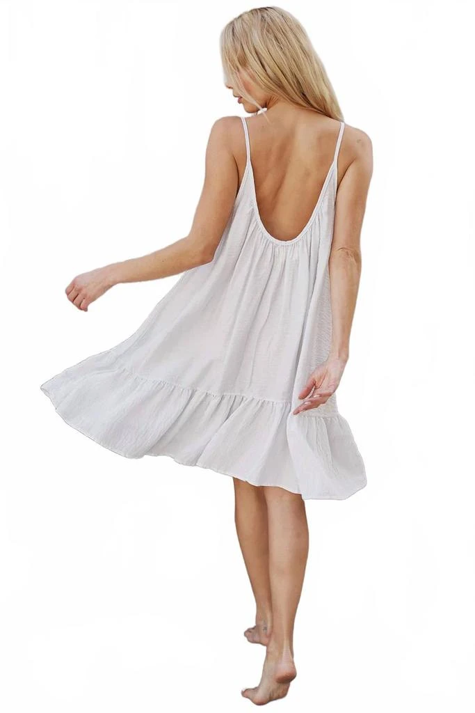9seed St Tropez Ruffle Mini Dress In White 5