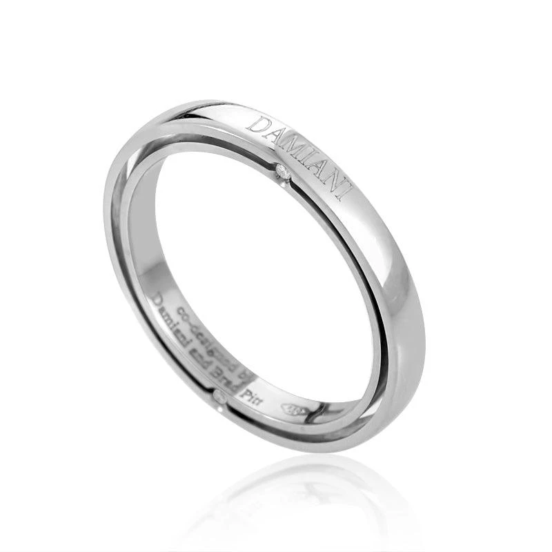 Damiani D.Side Brad Pitt Platinum 4-Diamond Band Ring 1