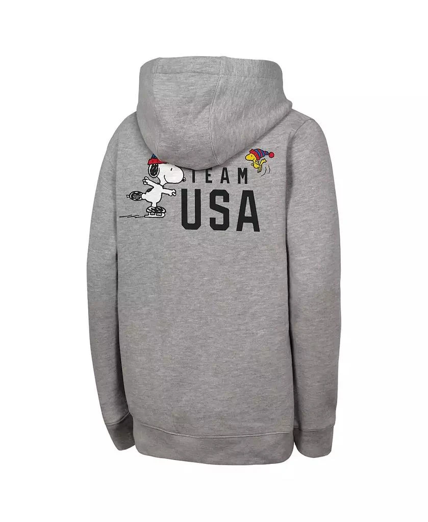 Outerstuff Big Boys and Girls Heather Gray Team USA x Peanuts Spirit Hoodie 3