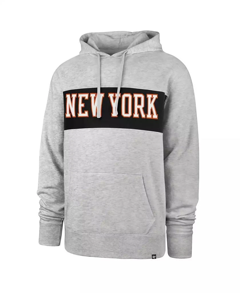 47 Brand Men's '47 Gray New York Knicks 2021/22 City Edition Wordmark Chest Pass Pullover Hoodie 3
