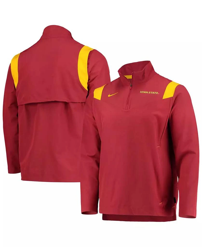 NIKE Men's Cardinal Iowa State Cyclones Coach Half-Zip Jacket 1
