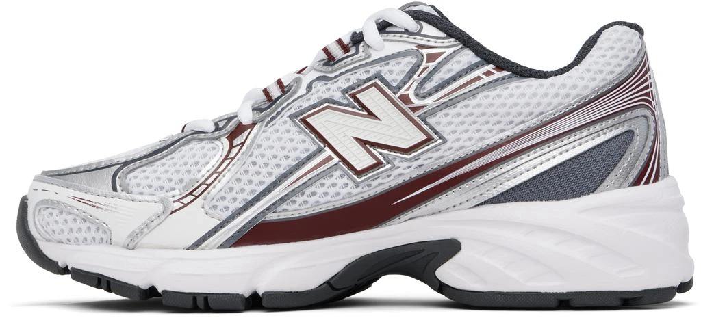 New Balance White & Burgundy 740 Sneakers 3