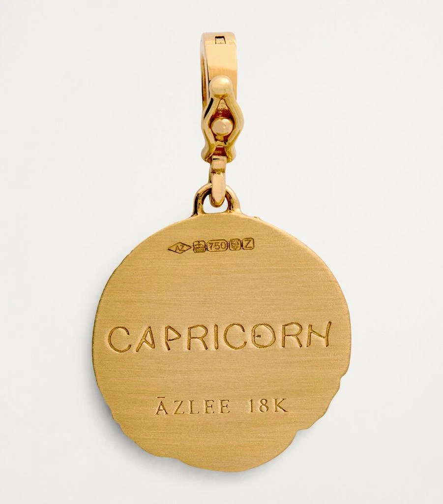 Azlee Small Yellow Gold and Diamond Capricorn Coin Charm 3