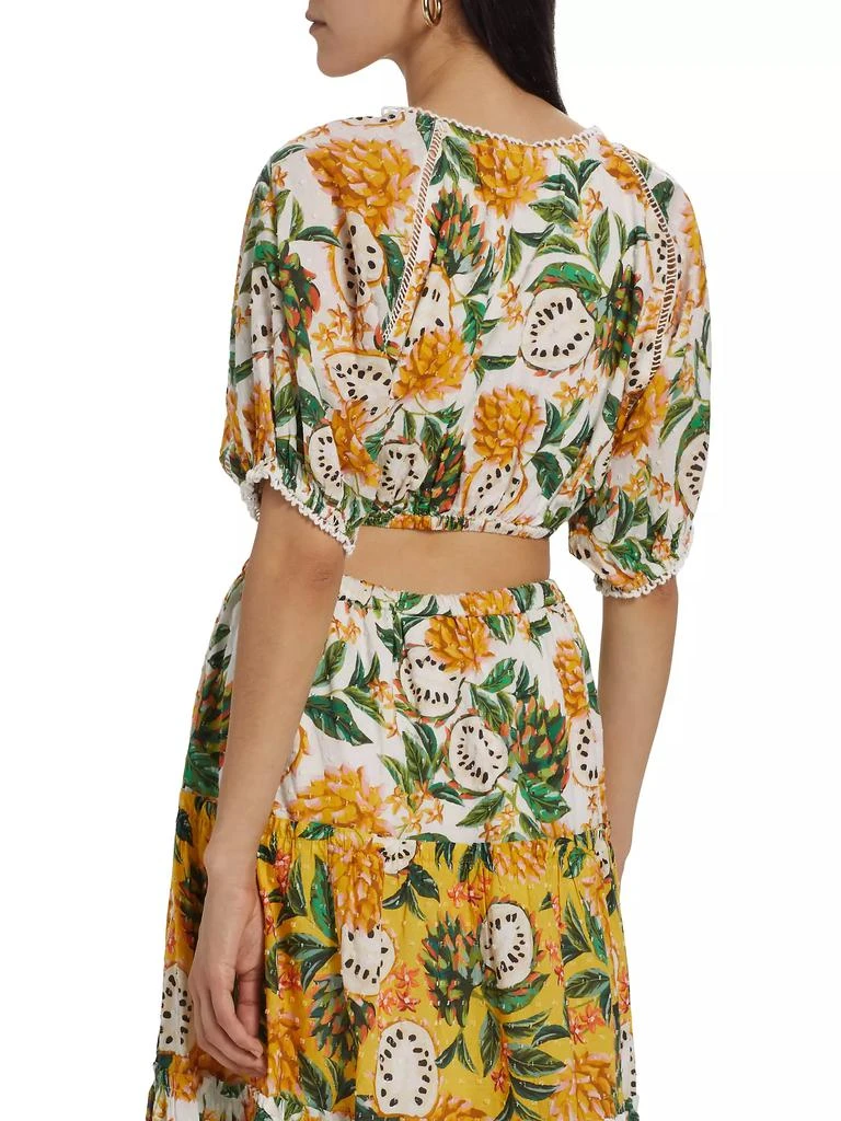 Farm Rio Biriba Fruit Puff-Sleeve Crop Top 5