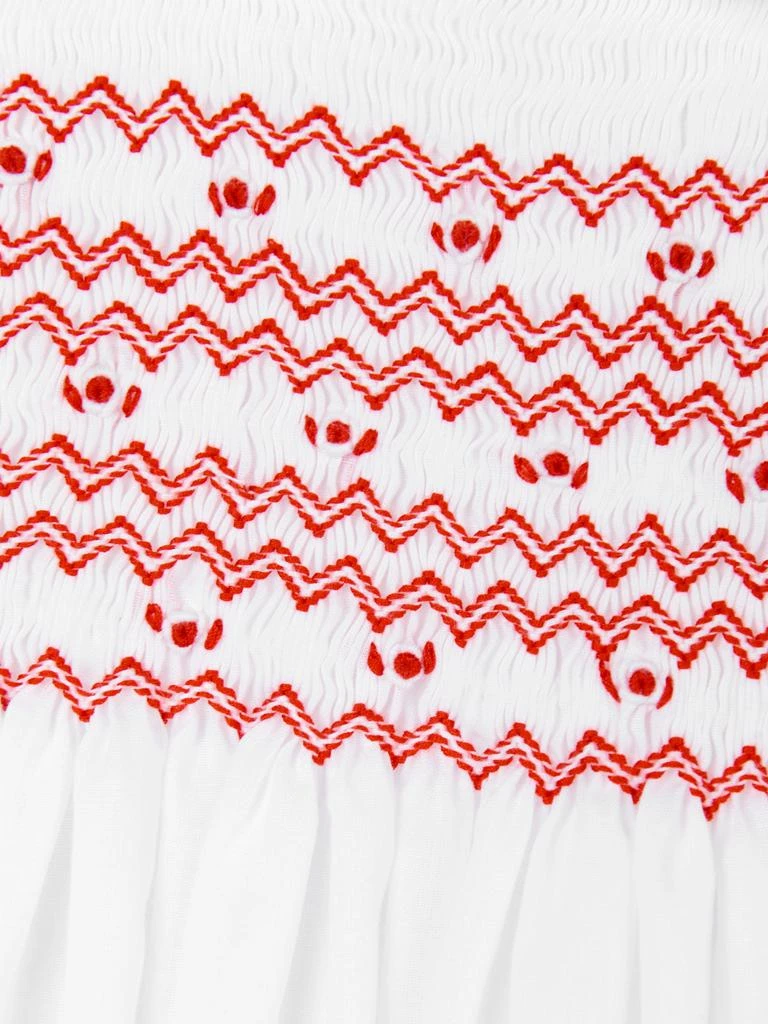 Sarah Louise Girls Smocked Dress in White 3