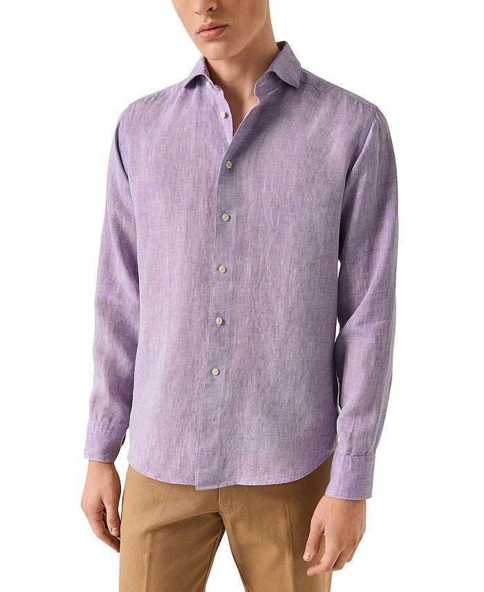 Eton Contemporary Fit Solid Linen Shirt