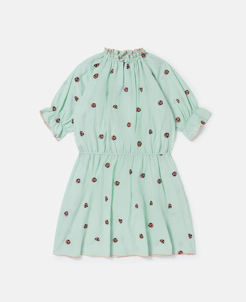 Stella McCartney Stella McCartney - Ladybird Short Sleeve Pleated Trim Dress, Green, Size: 4 1