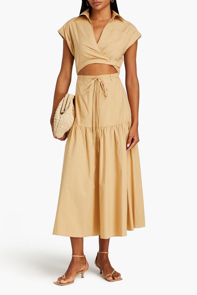 Derek Lam Charlene wrap-effect cutout cotton-poplin midi shirt dress