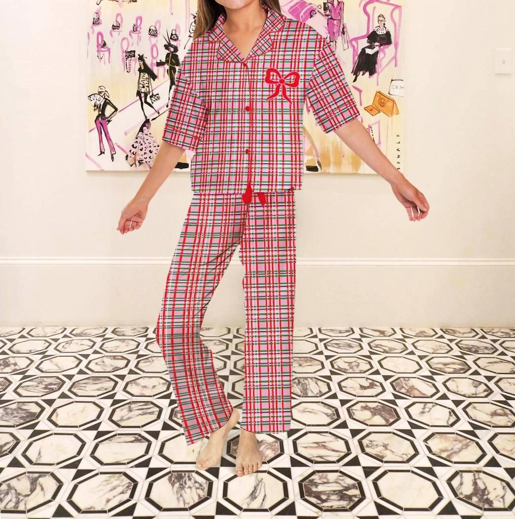 Sunshine Society Sunshine Society - Silky Merry Magic Short Sleeve Pant Set