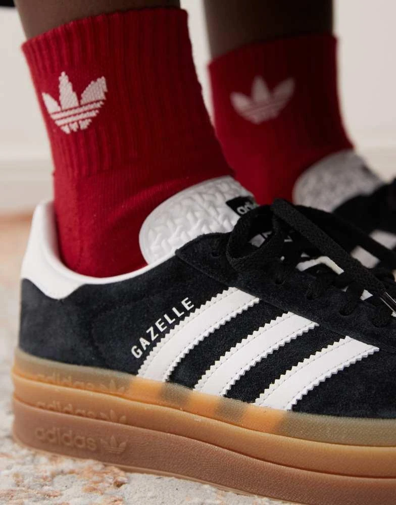 adidas gazelle silver green womens adidas Originals Womens Gazelle Bold Trainer - Brown main image 1