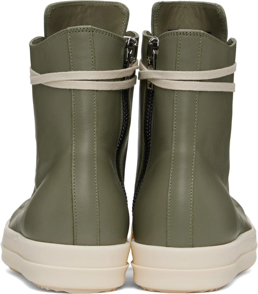 Rick Owens Green Hollywood Calf Leather Sneakers 2