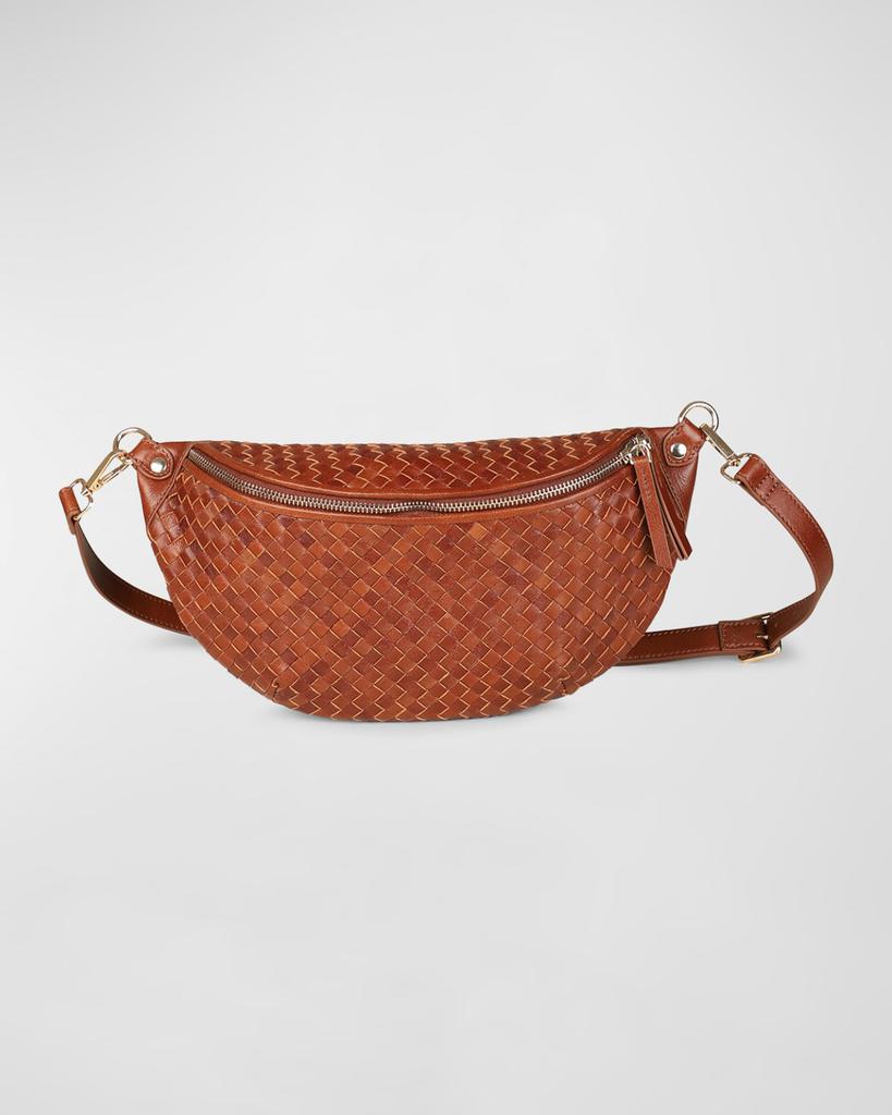 Rafe Alex Woven Leather Sling Shoulder Bag