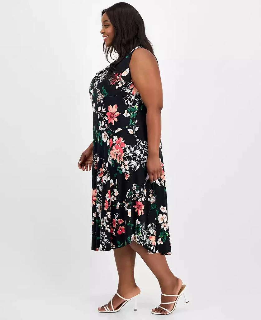 Robbie Bee Plus Size Printed Cowl-Neck Midi Dress 3