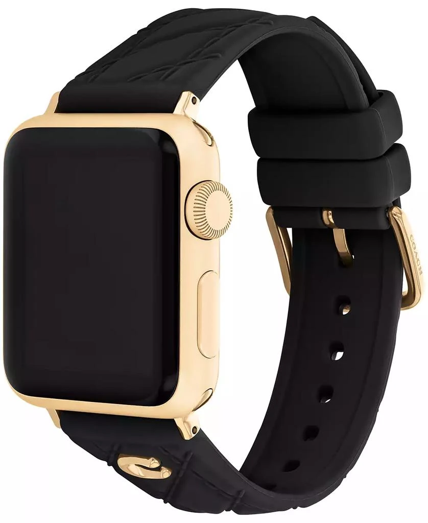 Coach Women's Black Silicone Apple Watch Strap, 38mm, 40mm, 41mm 3