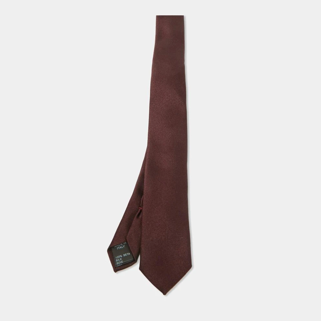 Dolce & Gabbana Dolce & Gabbana Burgundy Silk Skinny Tie 1