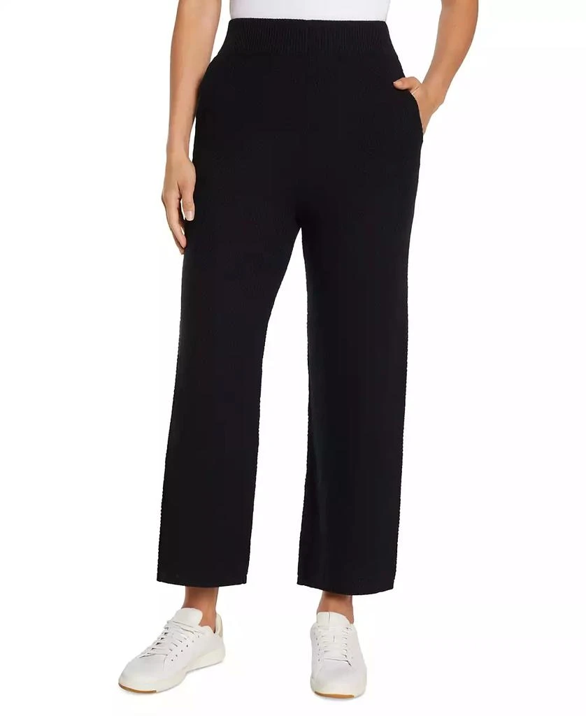 Three Dots Women's Pull-On Straight-Leg Ribbed Pants 1