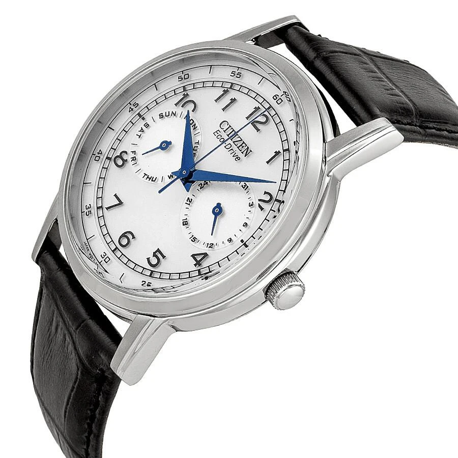 Citizen Eco-Drive Silver Dial Black Leather Men's Watch AO9000-06B 2