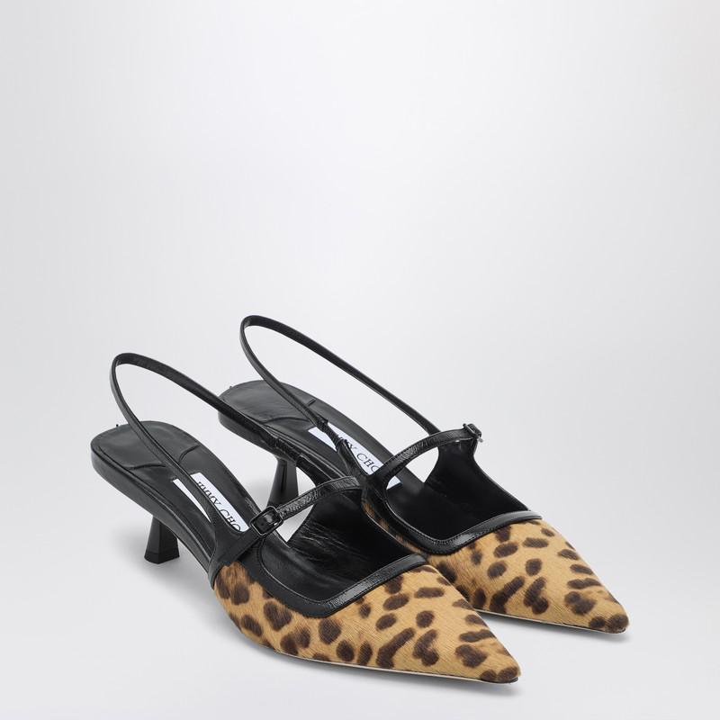 Jimmy Choo Didi 45 slingback in leopard print pony skin