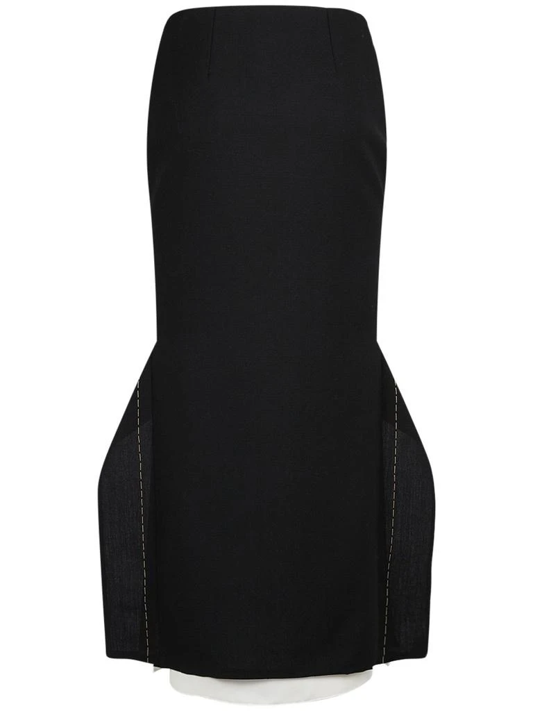 THE ROW Patillon Asymmetric Wool Midi Skirt 4