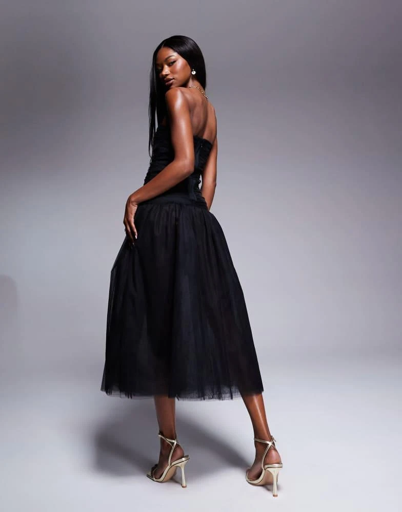 Shop Rare London tulle bandeau drop waist maxi dress in black on Sale at  BeyondStyle  Get 60% Off Rare London tulle bandeau drop waist maxi dress  in black with Limited-Time Flash