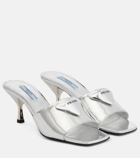 Prada Metallic leather sandals 1