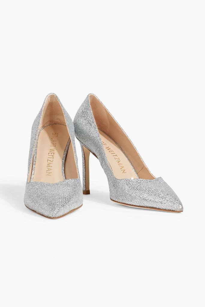 STUART WEITZMAN Anny glittered woven pumps