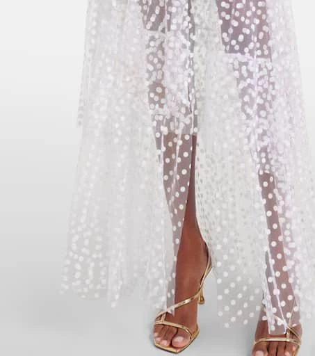 Alexandra Miro Carmen polka-dot tulle maxi dress 5
