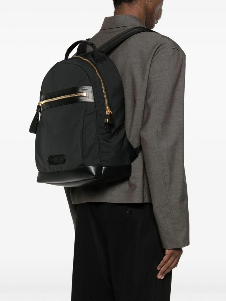 Tom Ford LEATHER DETAILED NYLON BACKPACK 2