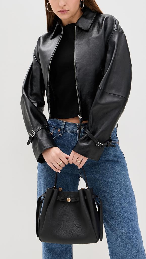 Tory Burch Romy Pebbled Small Bucket Bag
