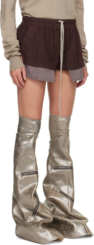 Rick Owens Burgundy Concordians Fog Boxers Shorts 2