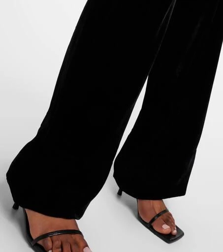 Totême High-rise velvet wide-leg pants 5