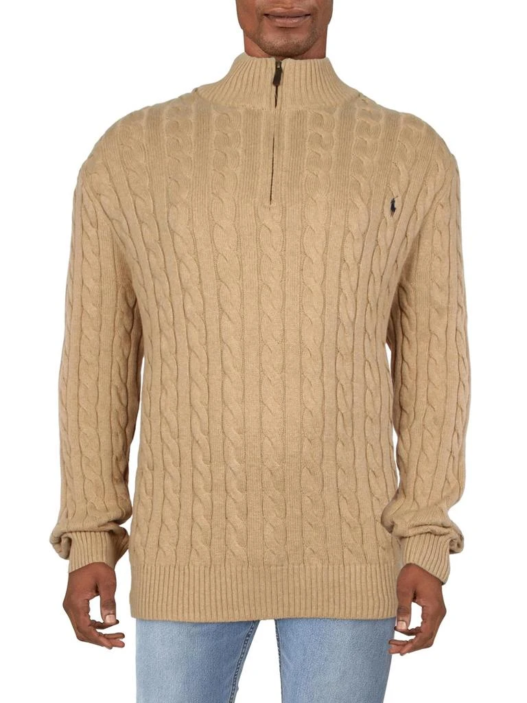 Polo Ralph Lauren Big & Tall Mens 1/4 Zip Cable Knit Pullover Sweater 1