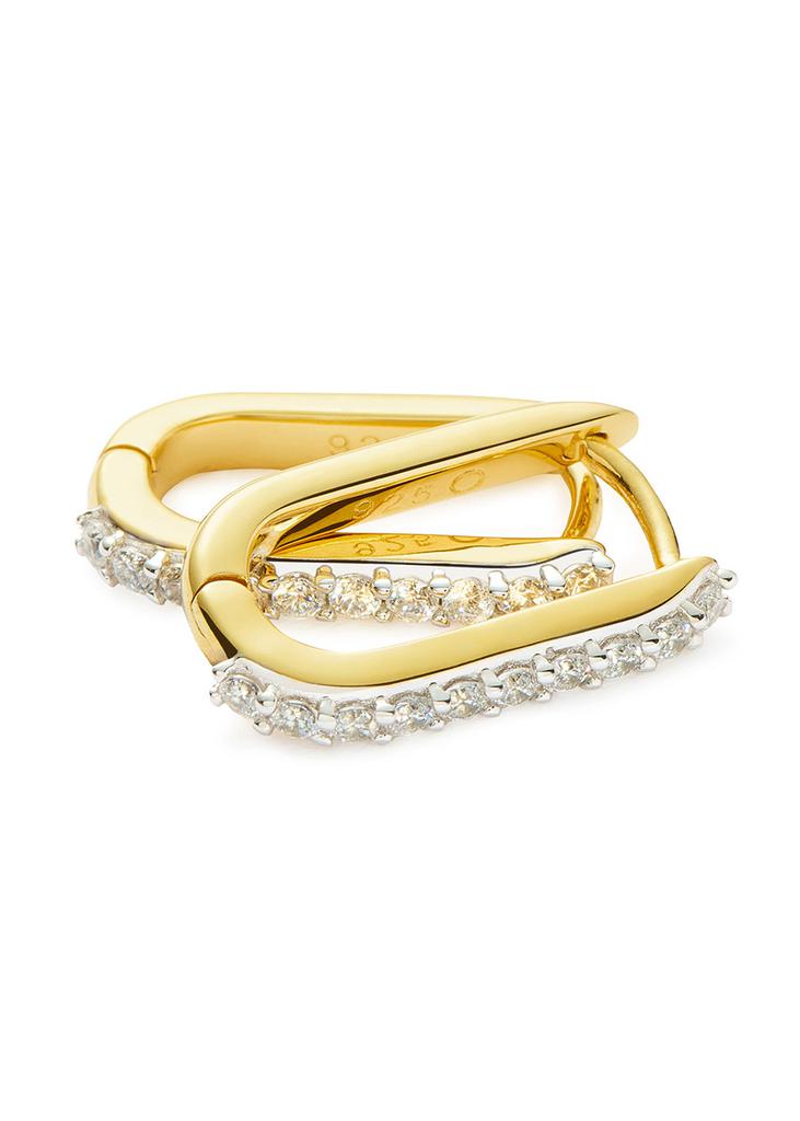 Missoma Pavé Ovate 18kt gold vermeil hoop earrings