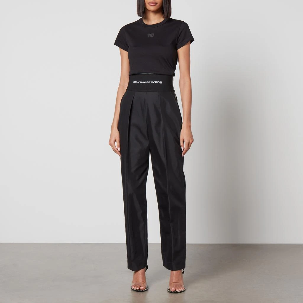Alexander Wang Alexander Wang Women's Essential Jersey Shrunk Tee With Puff Logo And Bound Neck - Black 3