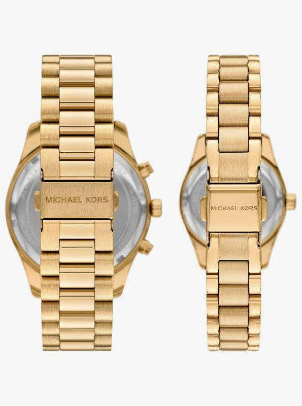 Michael Kors Lexington His and Hers Gold-Tone Watch Set 3