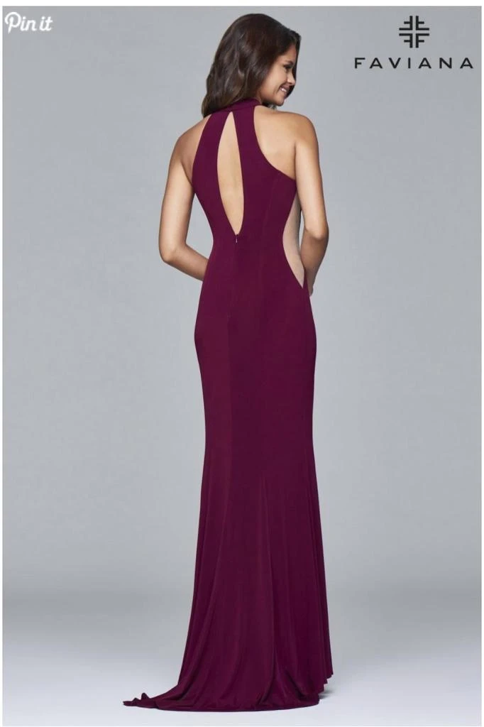 Faviana Side Mesh Cut Out Evening Gown 3