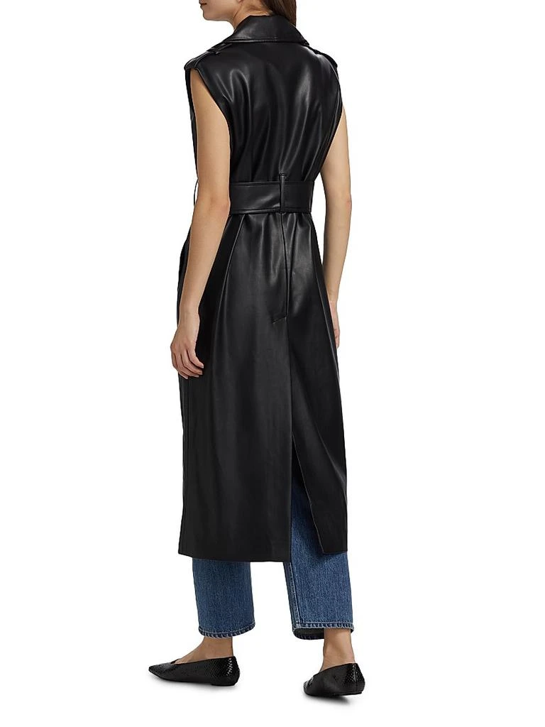 Susana Monaco Faux Leather Sleeveless Trench Coat 5
