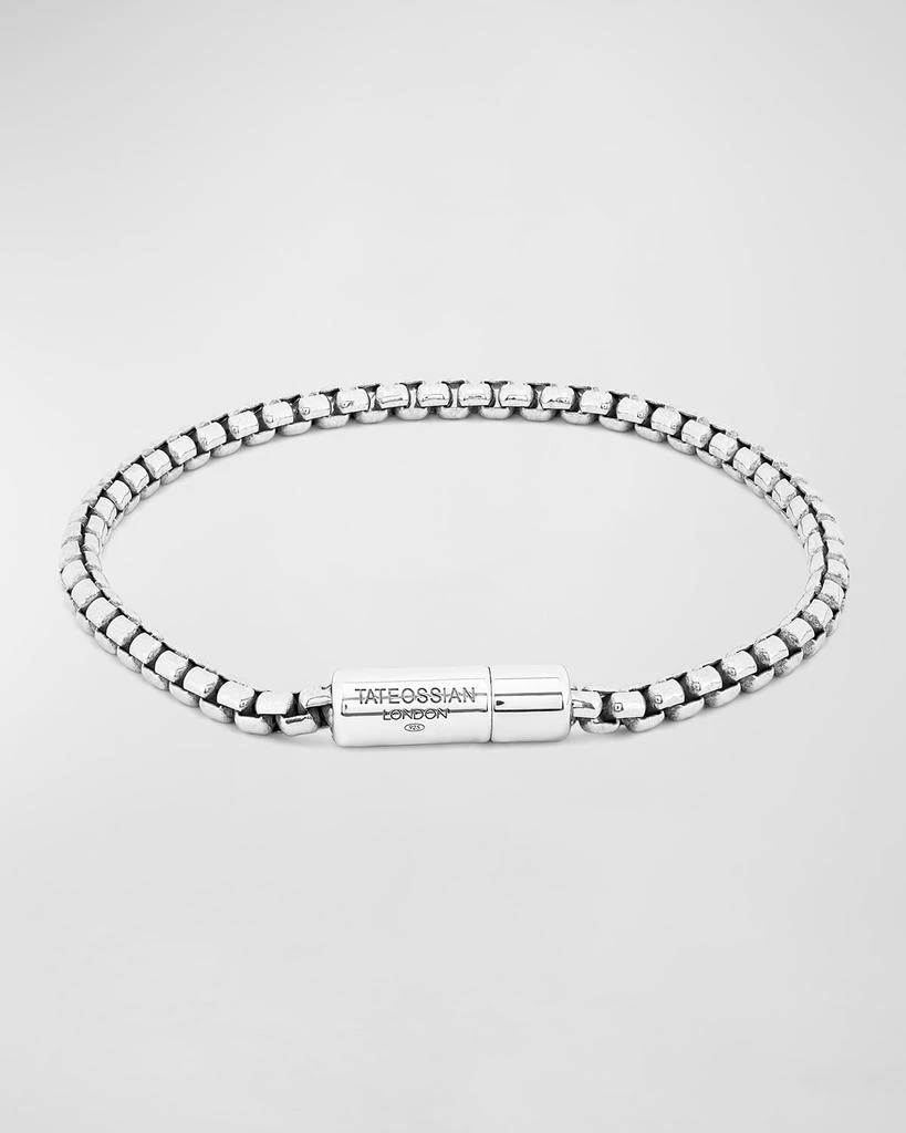 Tateossian Men
s Sterling Silver Box Chain Bracelet, Size XS-XXL