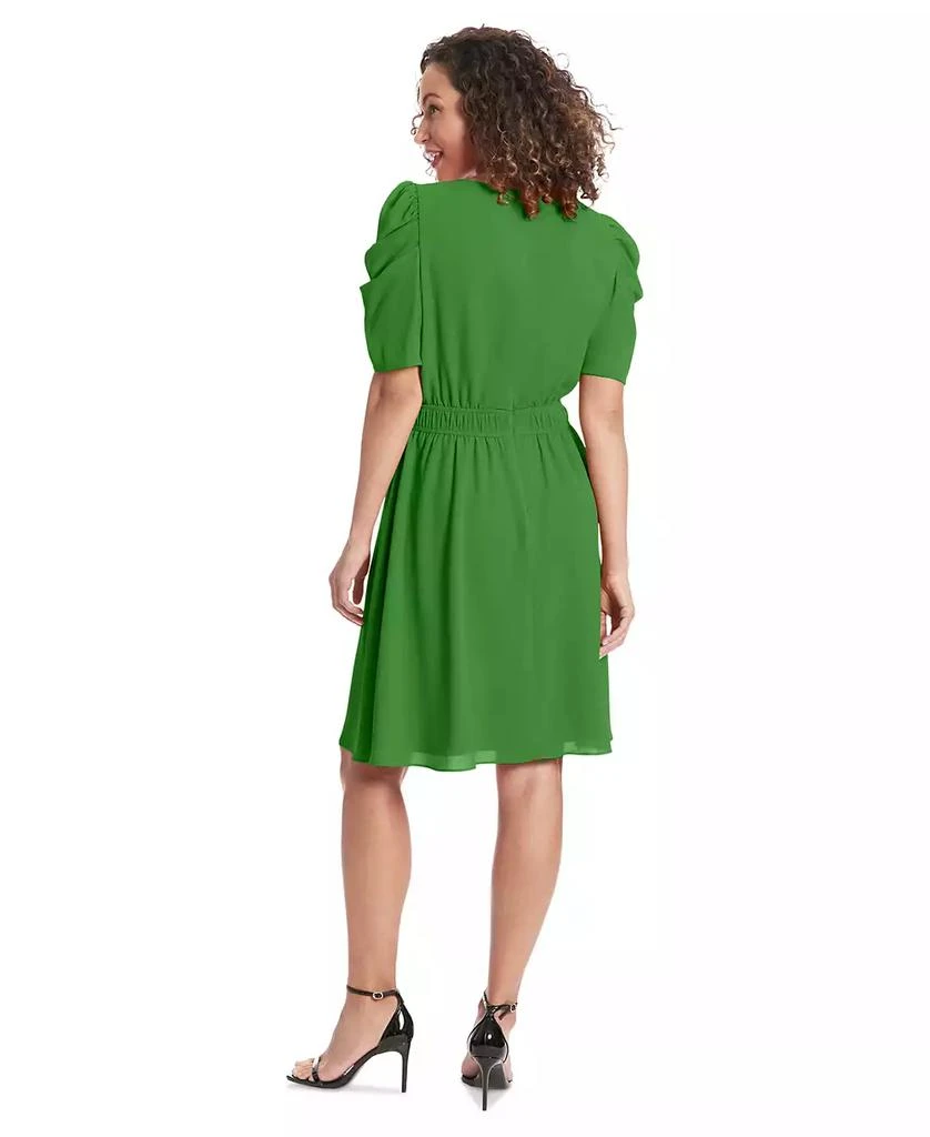 London Times Petite Caterpillar-Sleeve Jewel-Neck Dress 2