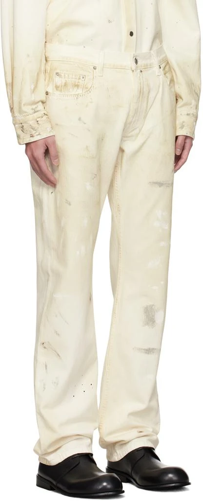 Helmut Lang Off-White Low-Rise Painted Jeans 2