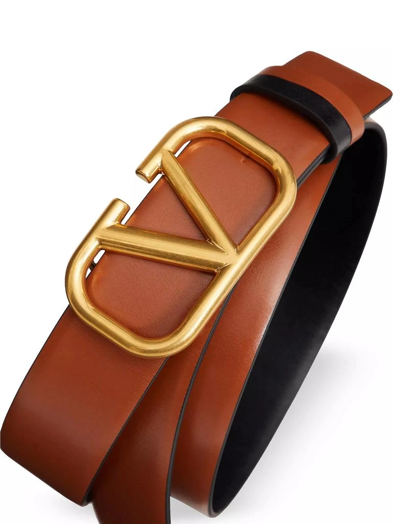 Valentino Reversible VLogo Signature Belt in Glossy Calfskin 30MM 2