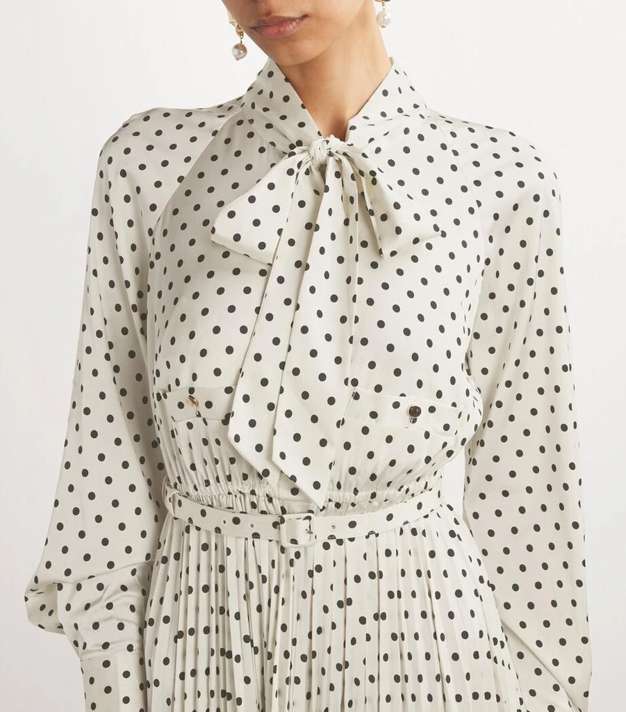 Self Portrait Satin Polka-Dot Midi Dress 4