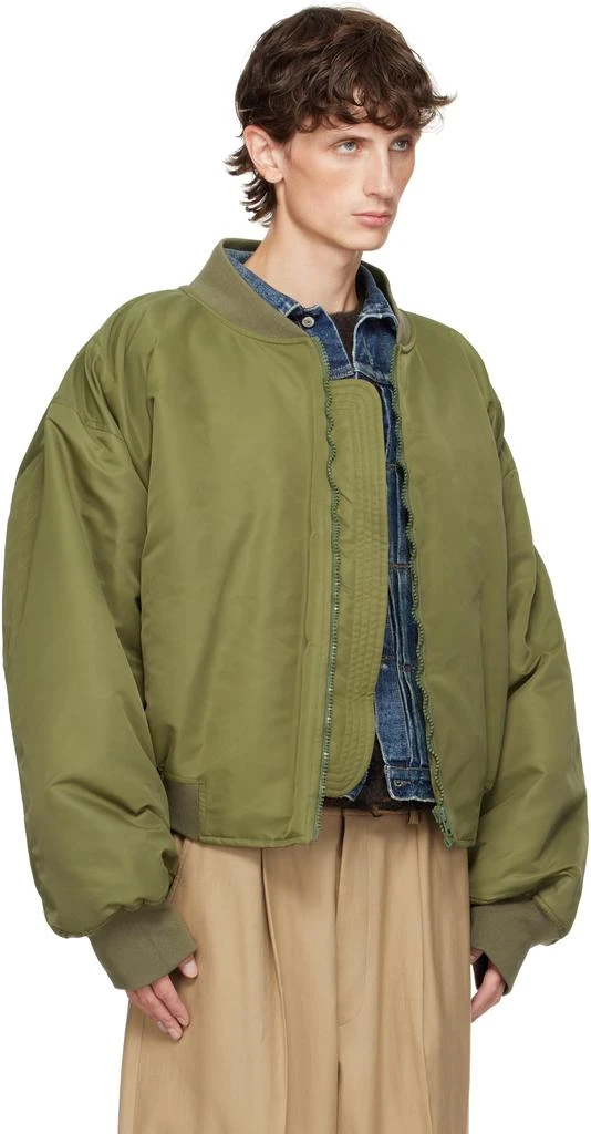 Hed Mayner Khaki Nylon Bomber Jacket 2