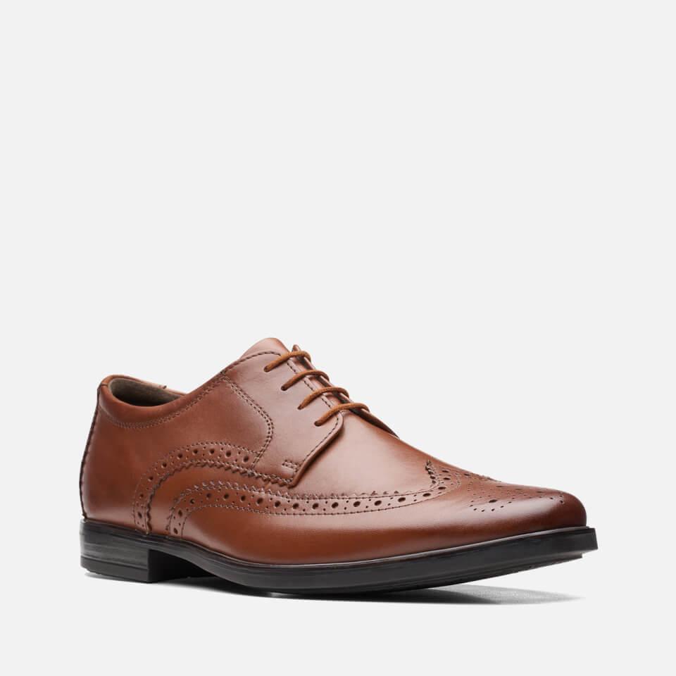 Clarks CLARKS HOWARD WING LEATHER DERBY SHOES