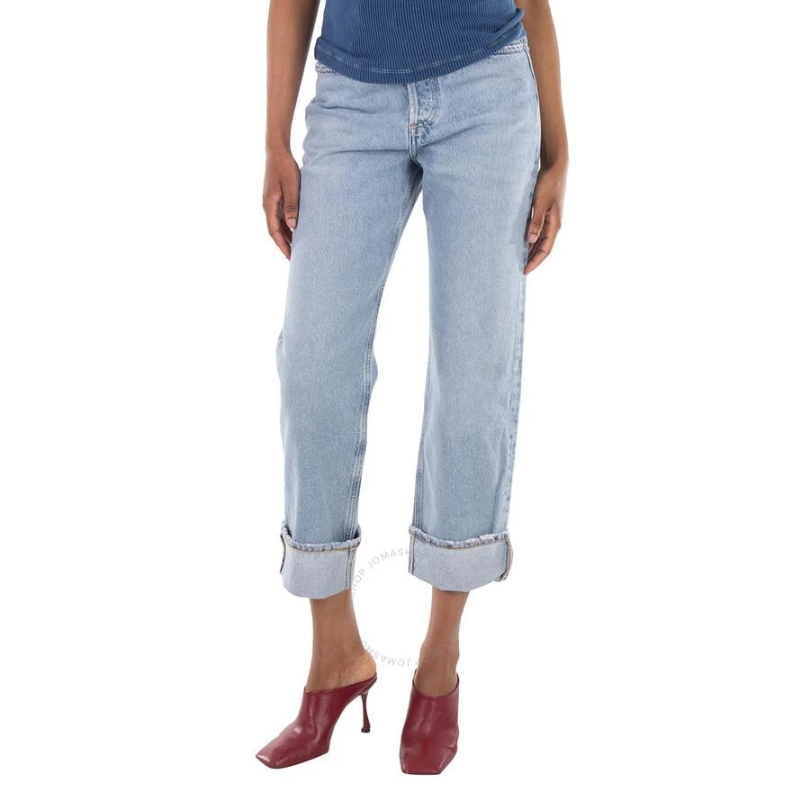 AGOLDE Marbled Fran Low Slung Straight Jeans 1