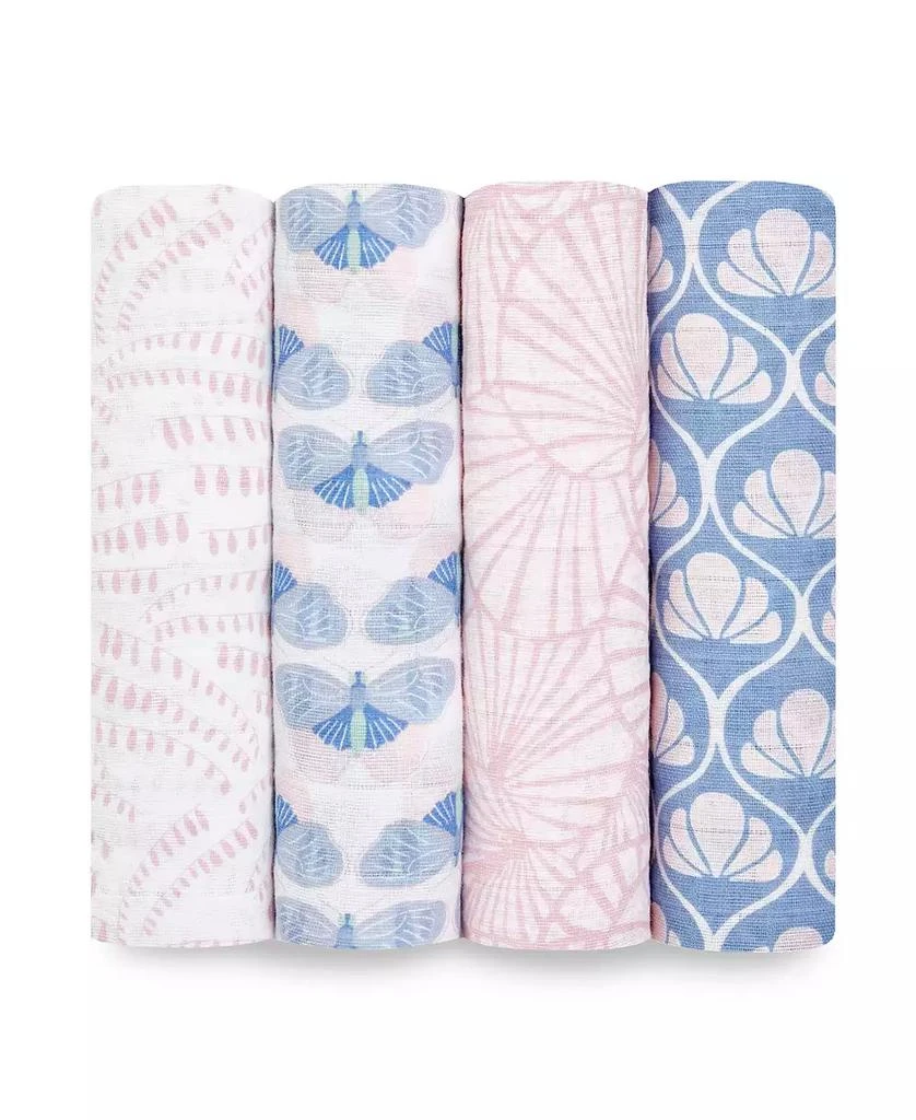 aden + anais Baby Girls Deco Swaddle Blankets, Pack of 4 1