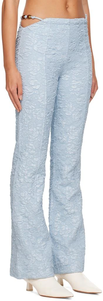 Ganni Blue Jacquard Trousers 2