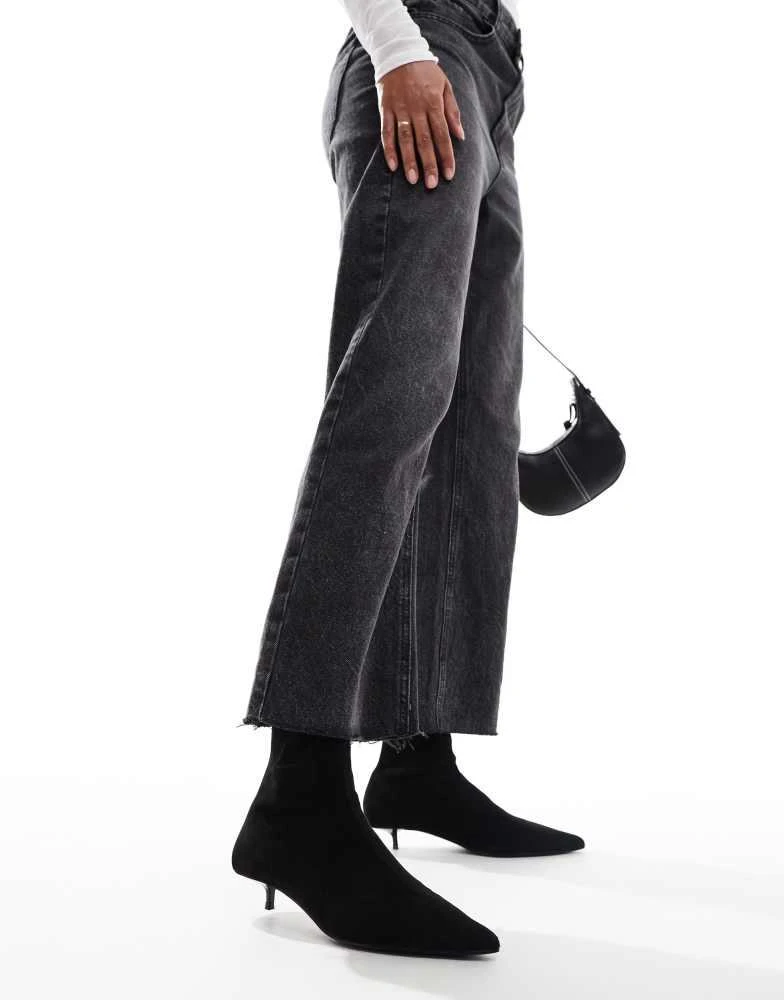 ASOS ASOS DESIGN Rhiannon extreme kitten heel sock boots in black 2
